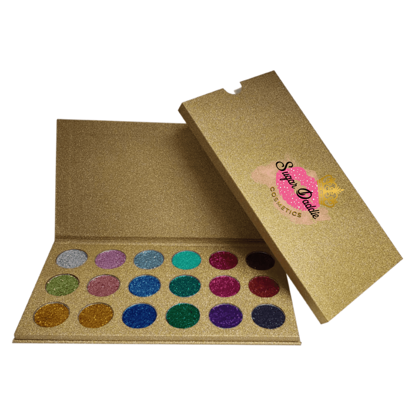 18 Color Diamond Glitter Pressed Powder Palette - Sugar Daddie Cosmetics